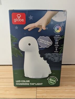 Globe Squishy Dinosaur Light - LED Tap Light Changes Color